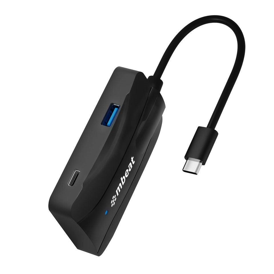 mbeat 4-Port 10Gbps USB-C 3.2 Gen2 Hub (2 USB-A & 2 USB-C) Sleek, compact, and portable Cable Length: 16cm USB-C and Thunderbolt 3 10Gbps. mbeat 4-Port 10Gbps USB-C 3.2 Gen2 Hub (2 USB-A & 2 USB-C) Sleek, compact, and portable Cable Length: 16cm USB-C and Thunderbolt 3 10Gbps.